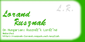 lorand rusznak business card